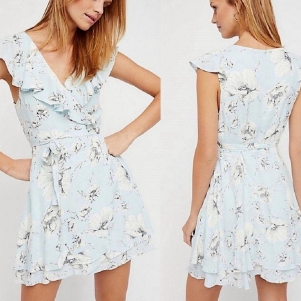 Free People Floral Wrap Dress mini